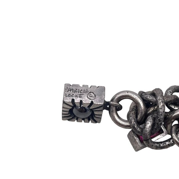 Vtg Early Patricia Locke Charm Bracelet Silver Tone Colorful Jewels NWT B33 - Picture 5 of 7